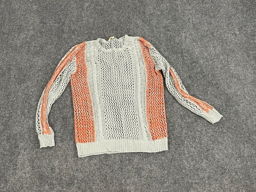 Cecico Sweater Women's Medium Oversized Mesh Chunky Knit Color Block Top N12
